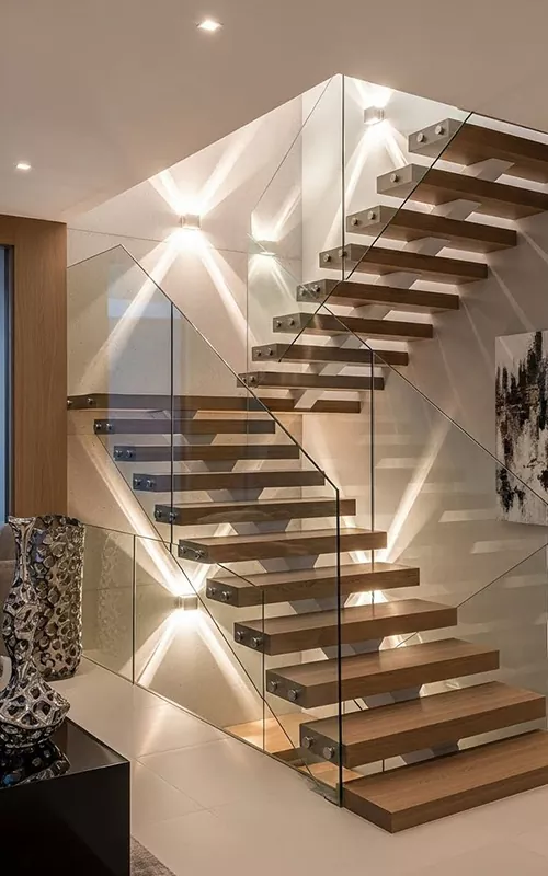 Glass Railing for Mono Stringer Stairs