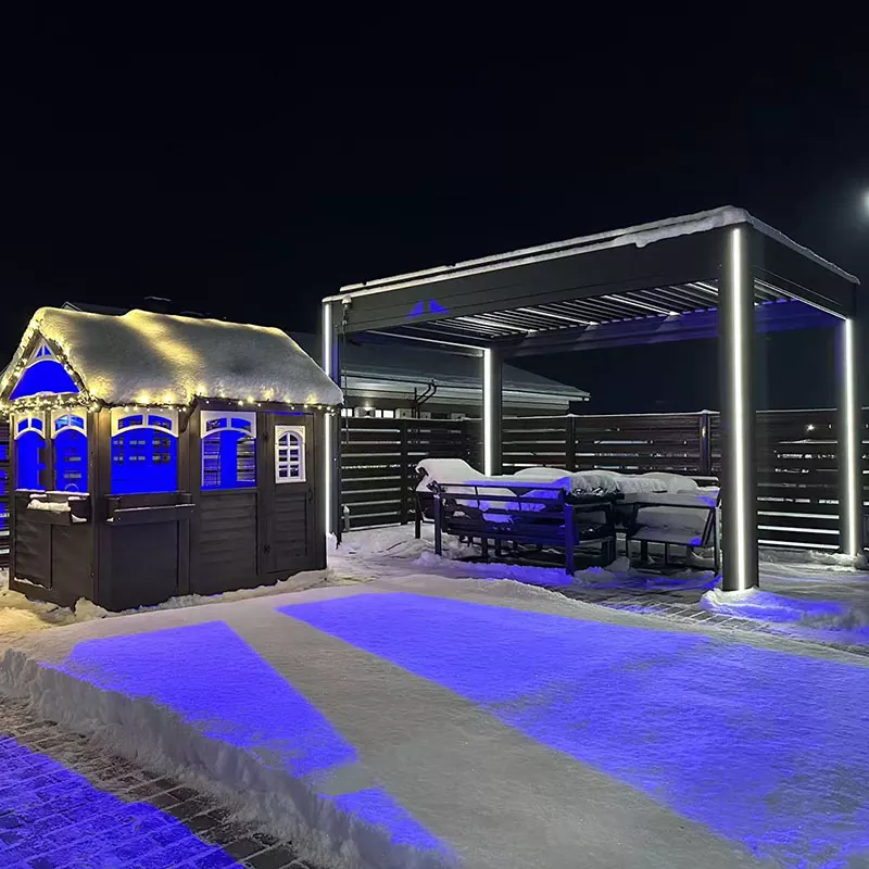 Pergola i aluminium med snebelastning
